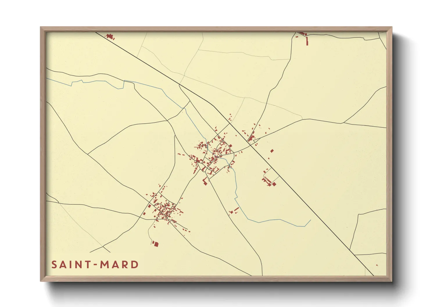Une affiche de carte sur Saint-Mard
