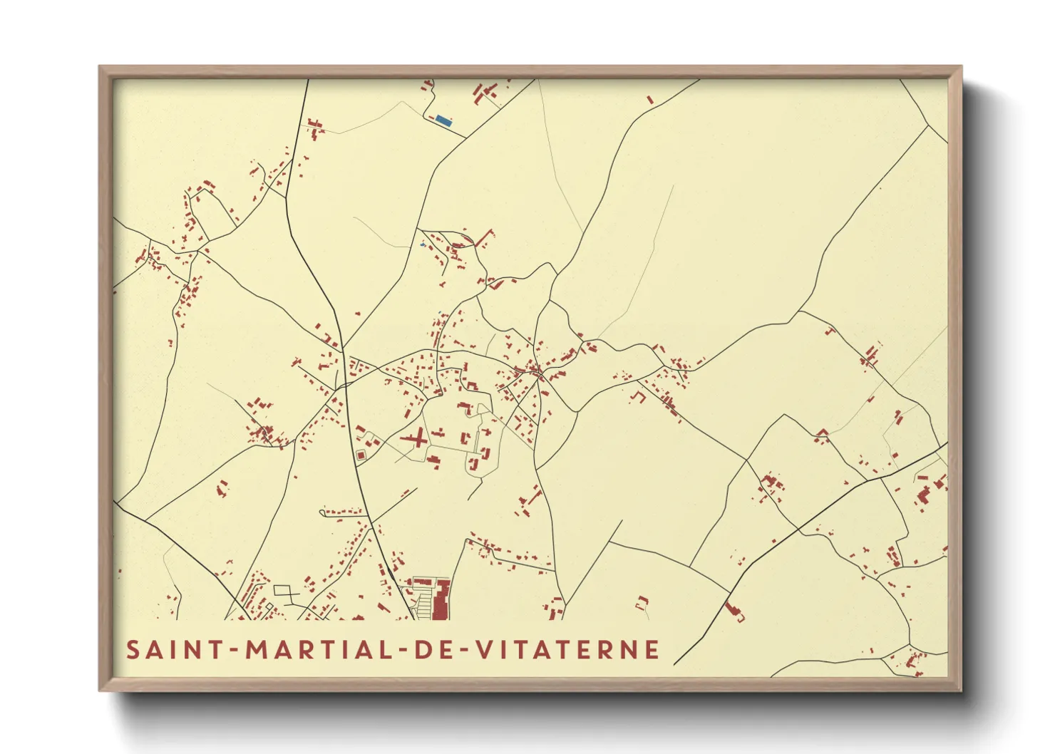 Une affiche de carte sur Saint-Martial-de-Vitaterne