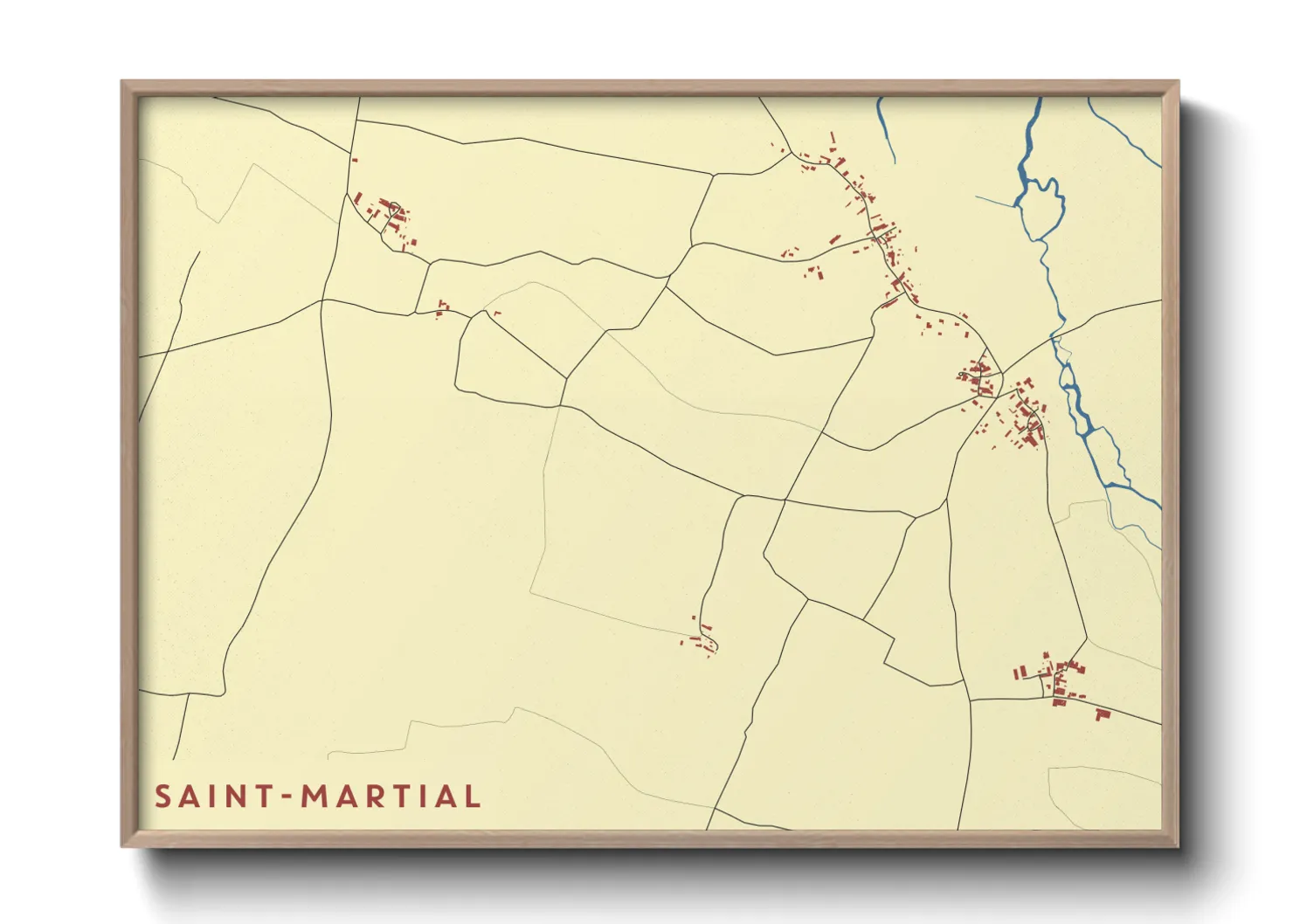Une affiche de carte sur Saint-Martial