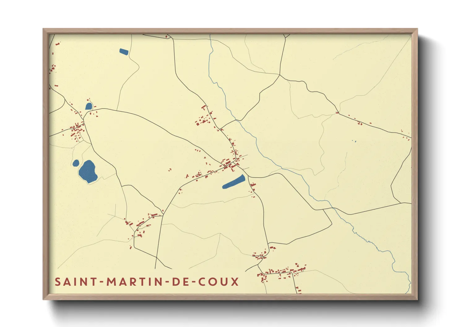 Une affiche de carte sur Saint-Martin-de-Coux