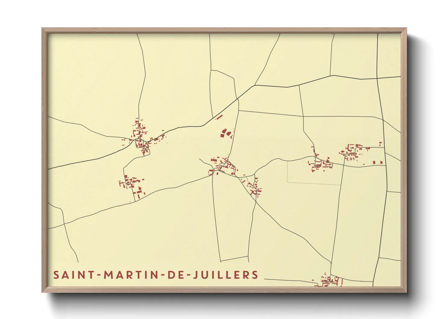 Une affiche de carte sur Saint-Martin-de-Juillers