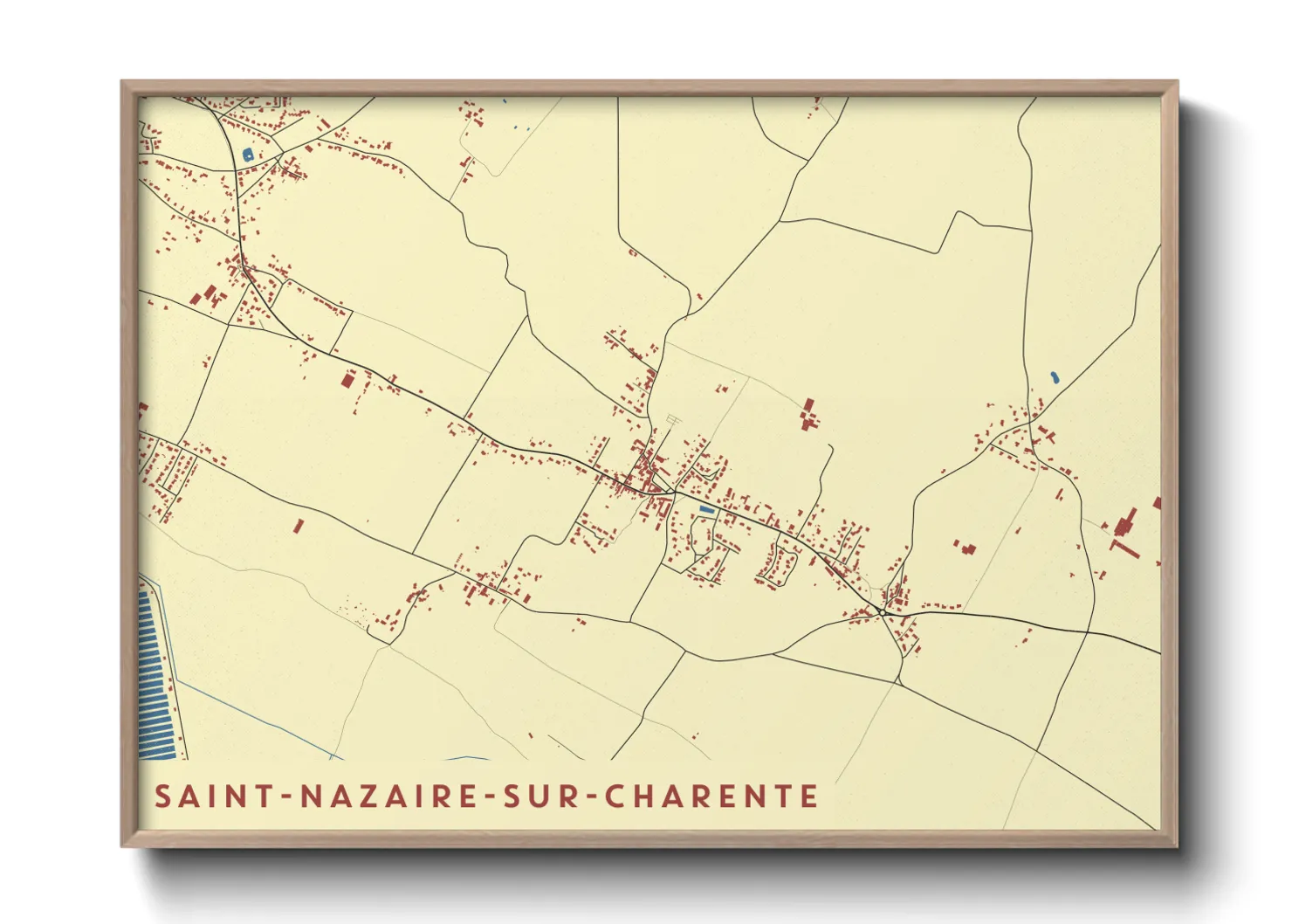 Une affiche de carte sur Saint-Nazaire-sur-Charente
