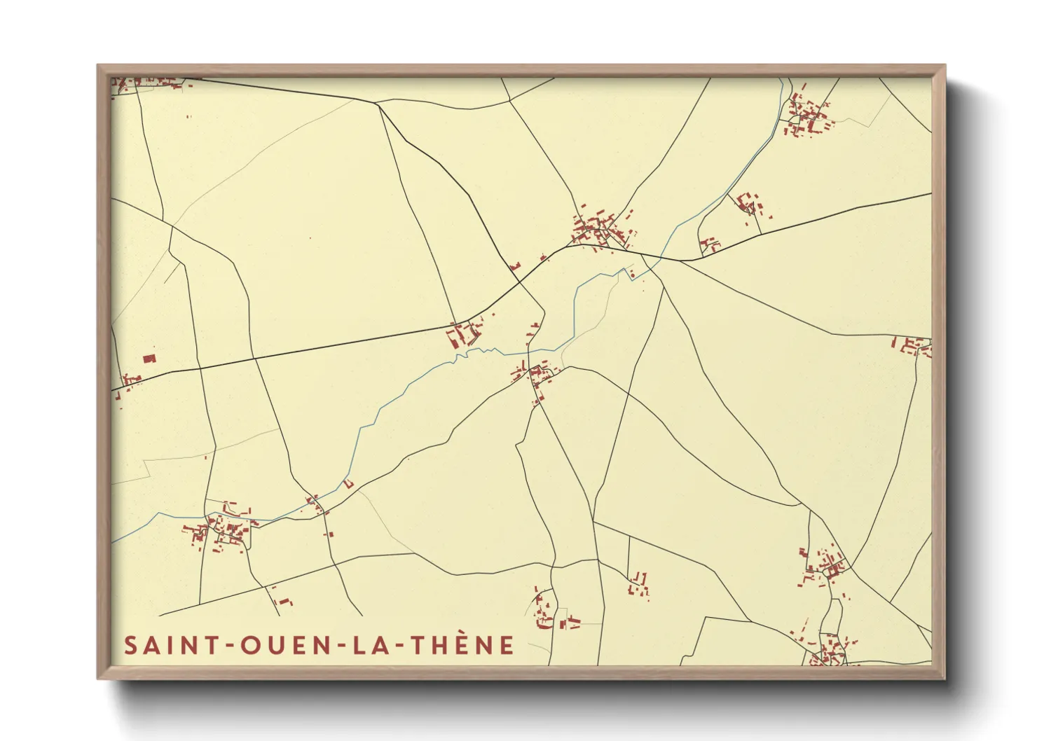 Une affiche de carte sur Saint-Ouen-la-Thène