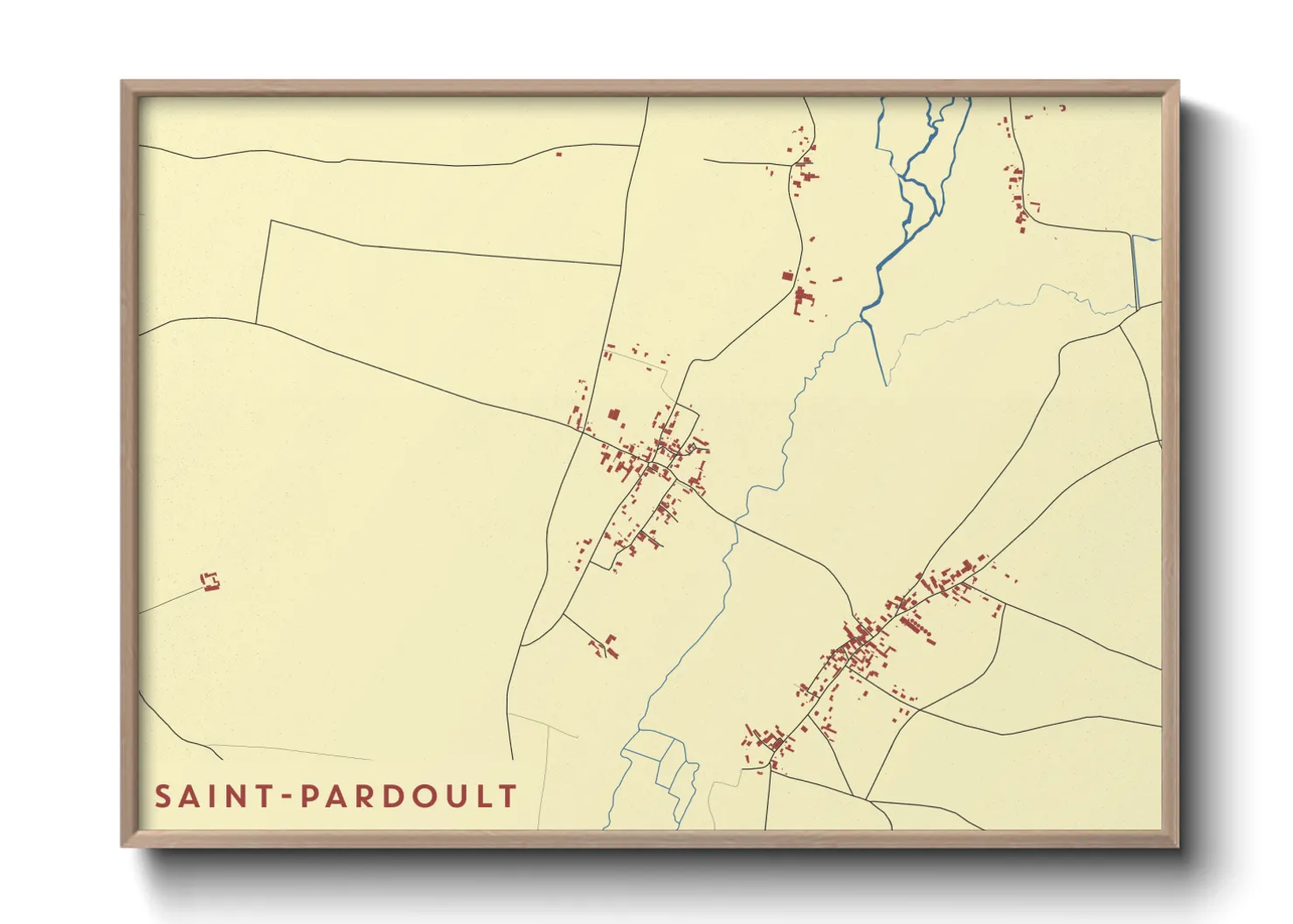 Une affiche de carte sur Saint-Pardoult