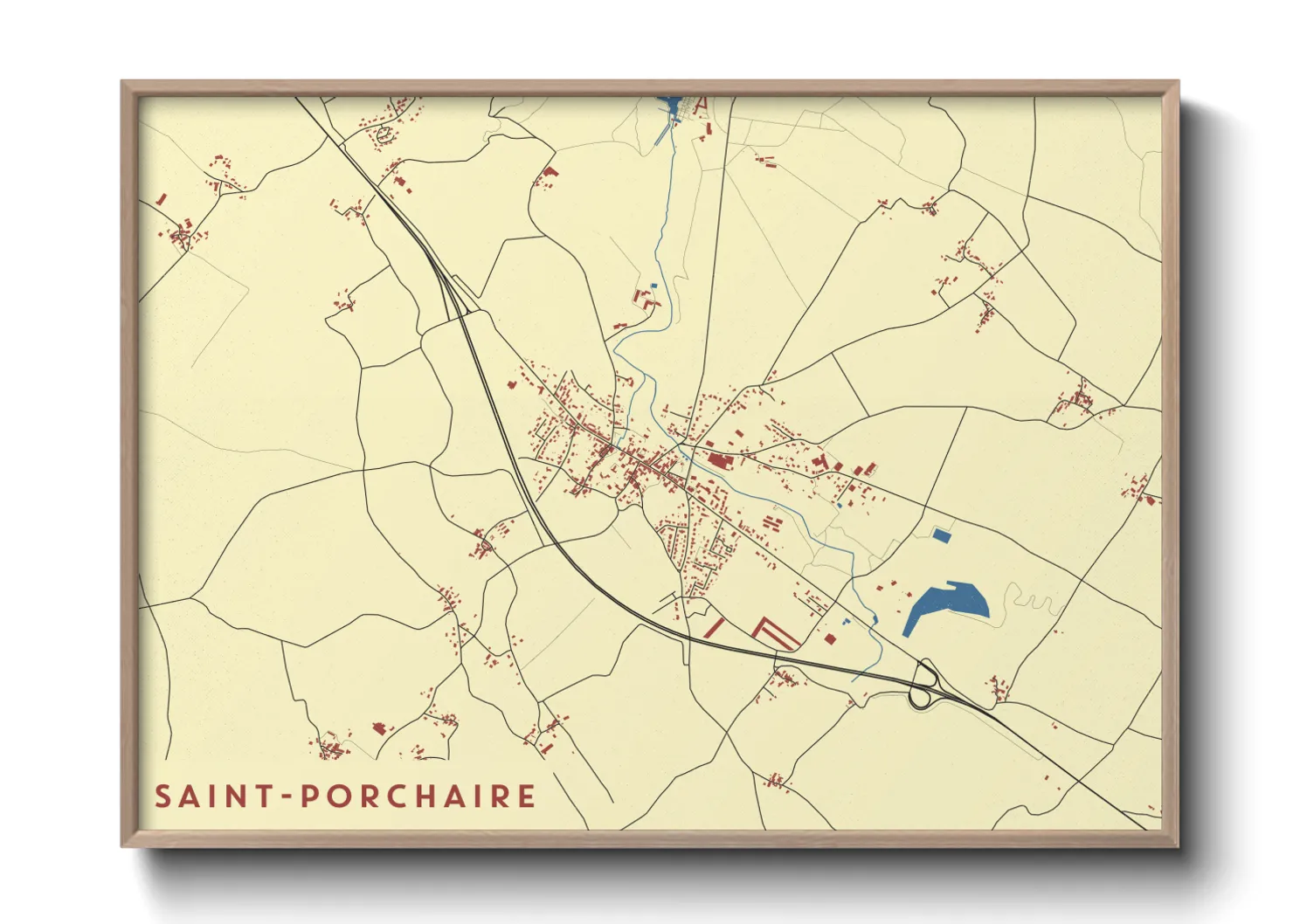 Une affiche de carte sur Saint-Porchaire