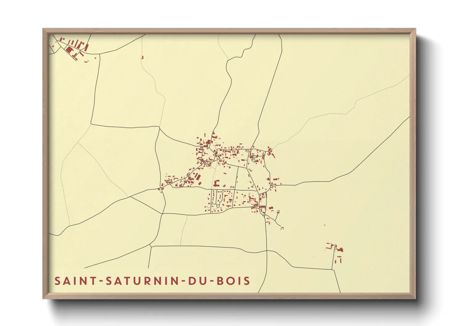 Une affiche de carte sur Saint-Saturnin-du-Bois