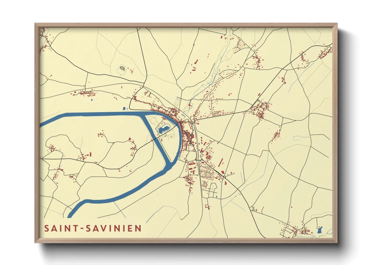 Une affiche de carte sur Saint-Savinien