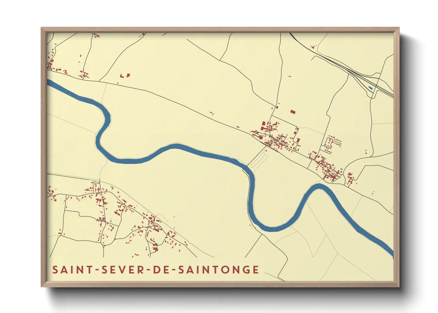 Une affiche de carte sur Saint-Sever-de-Saintonge
