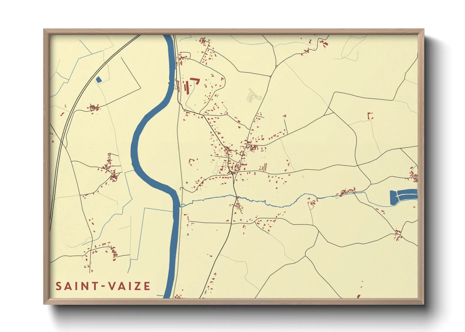 Une affiche de carte sur Saint-Vaize