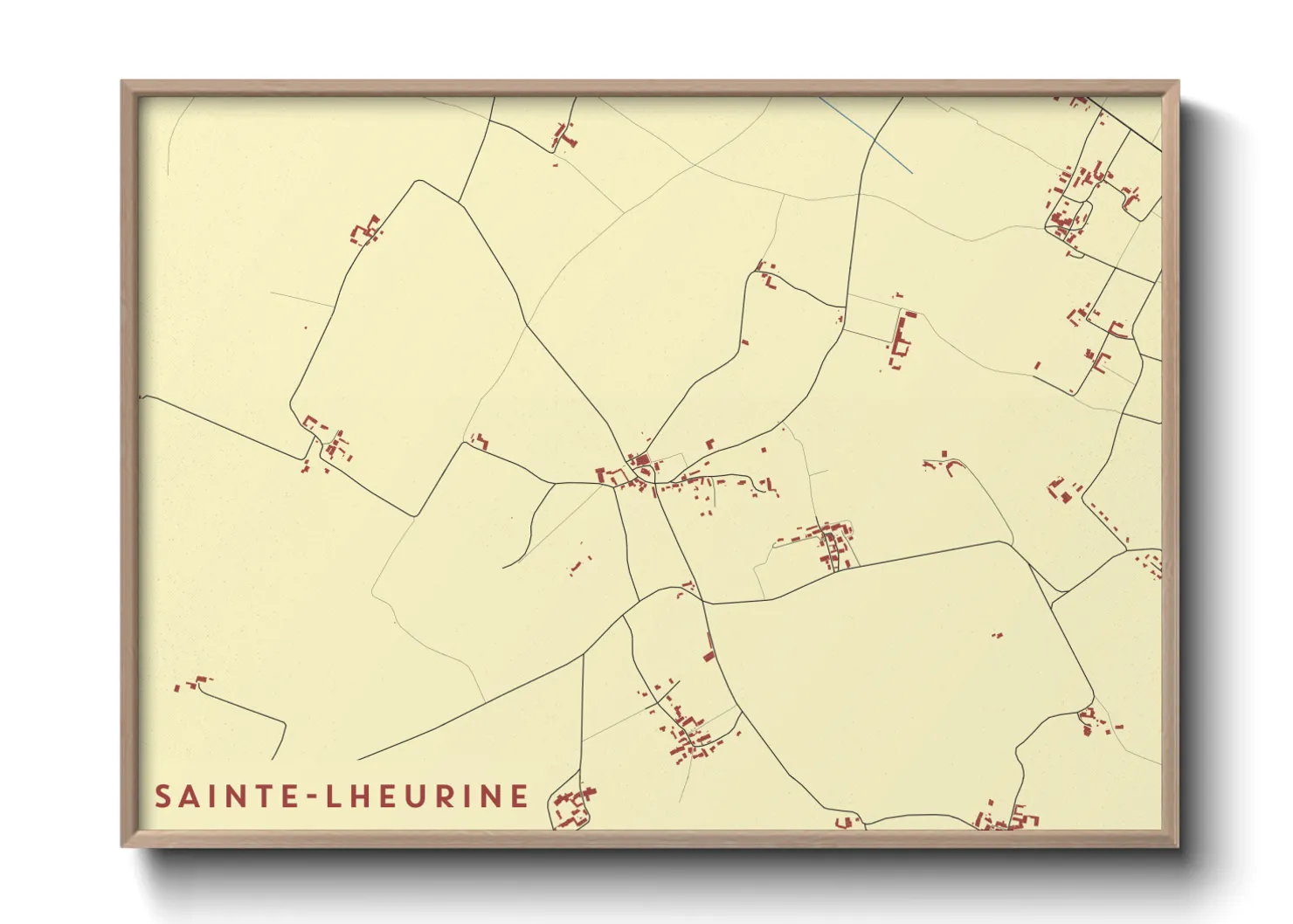 Une affiche de carte sur Sainte-Lheurine