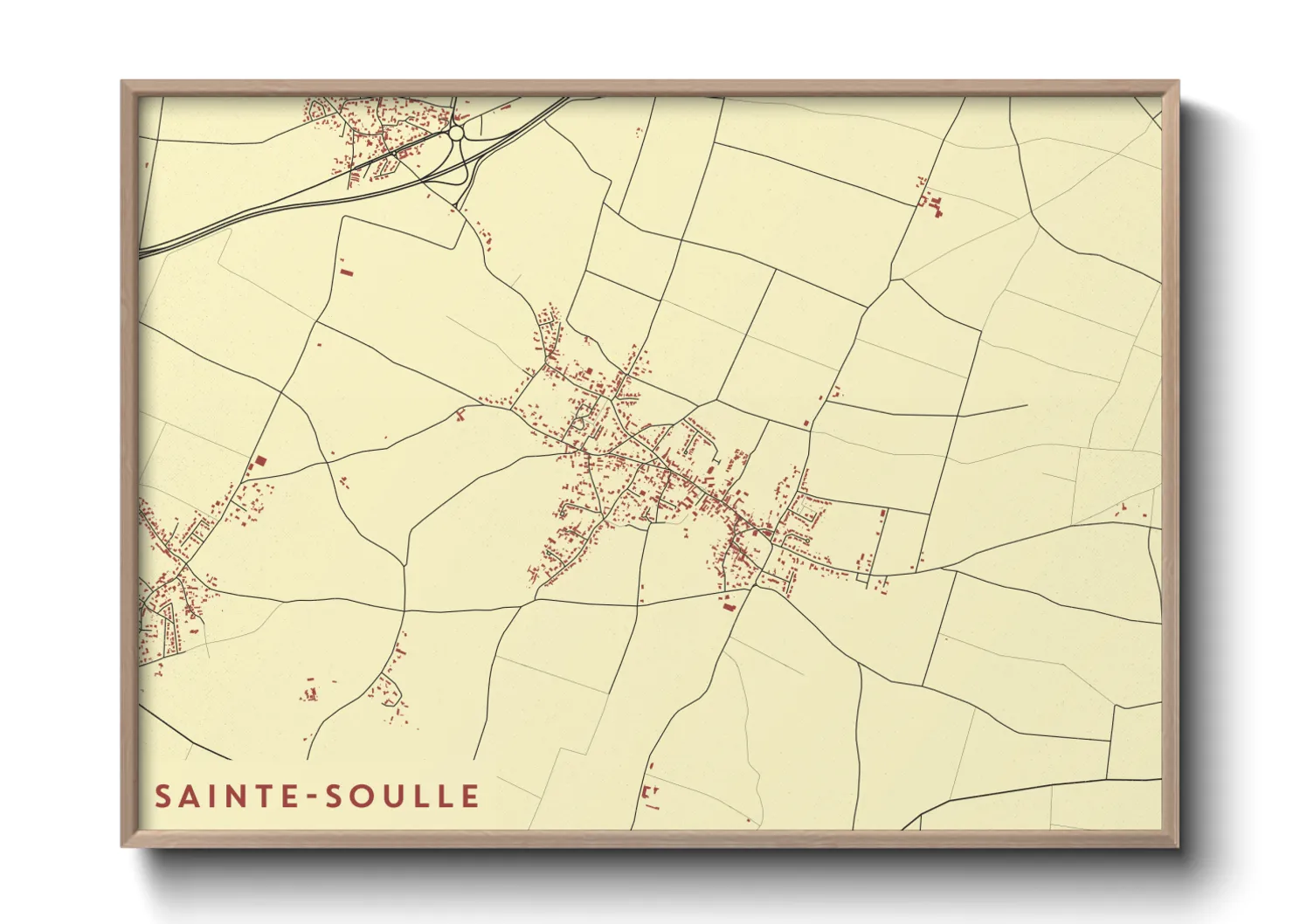 Une affiche de carte sur Sainte-Soulle