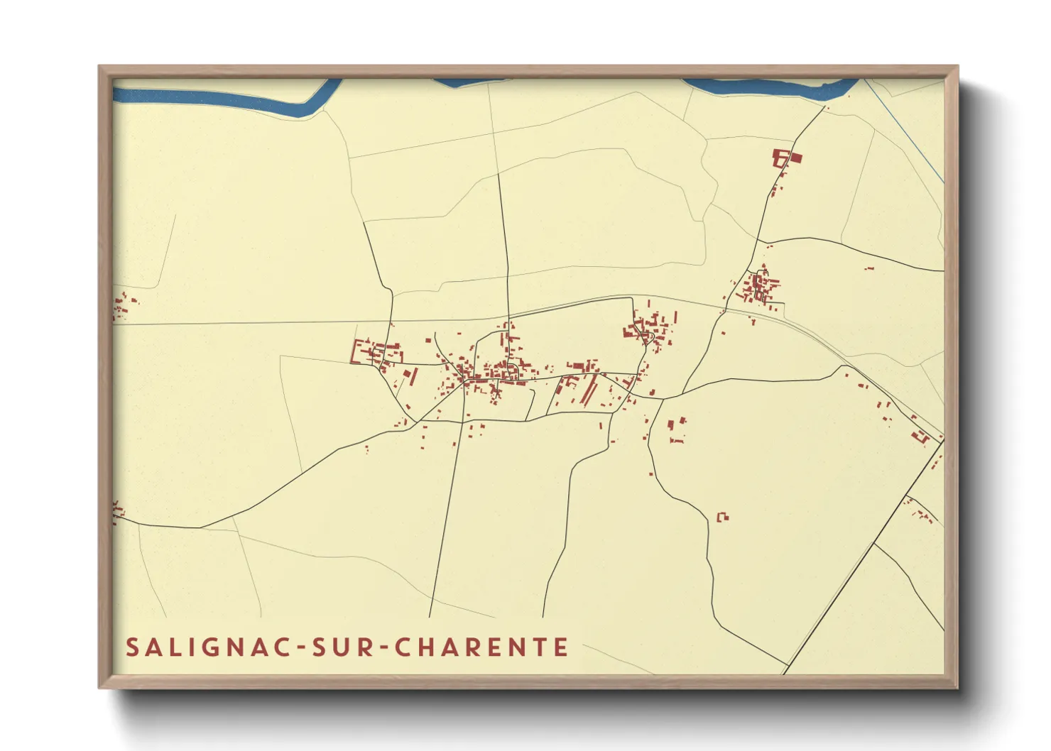 Une affiche de carte sur Salignac-sur-Charente