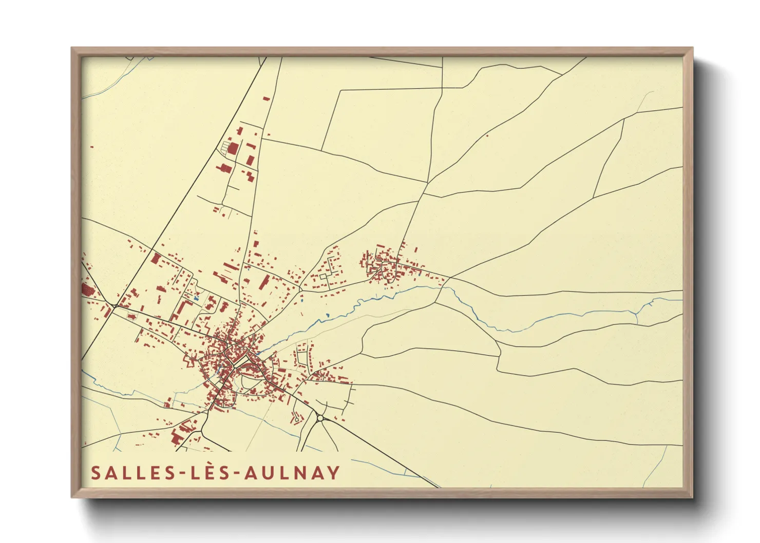 Une affiche de carte sur Salles-lès-Aulnay