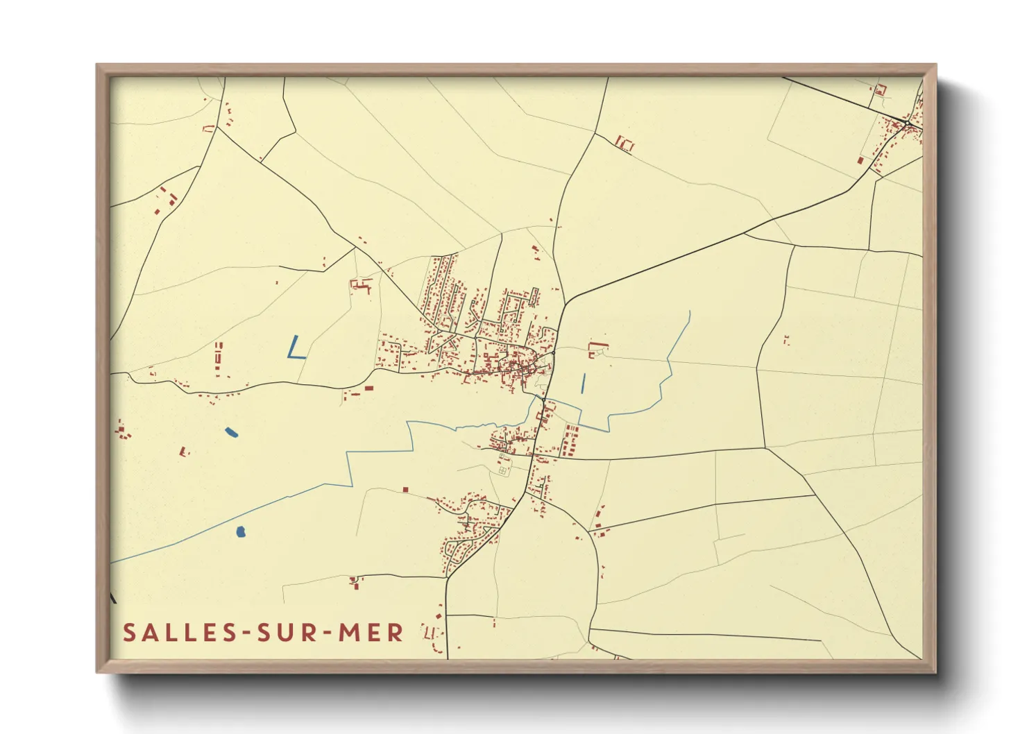 Une affiche de carte sur Salles-sur-Mer
