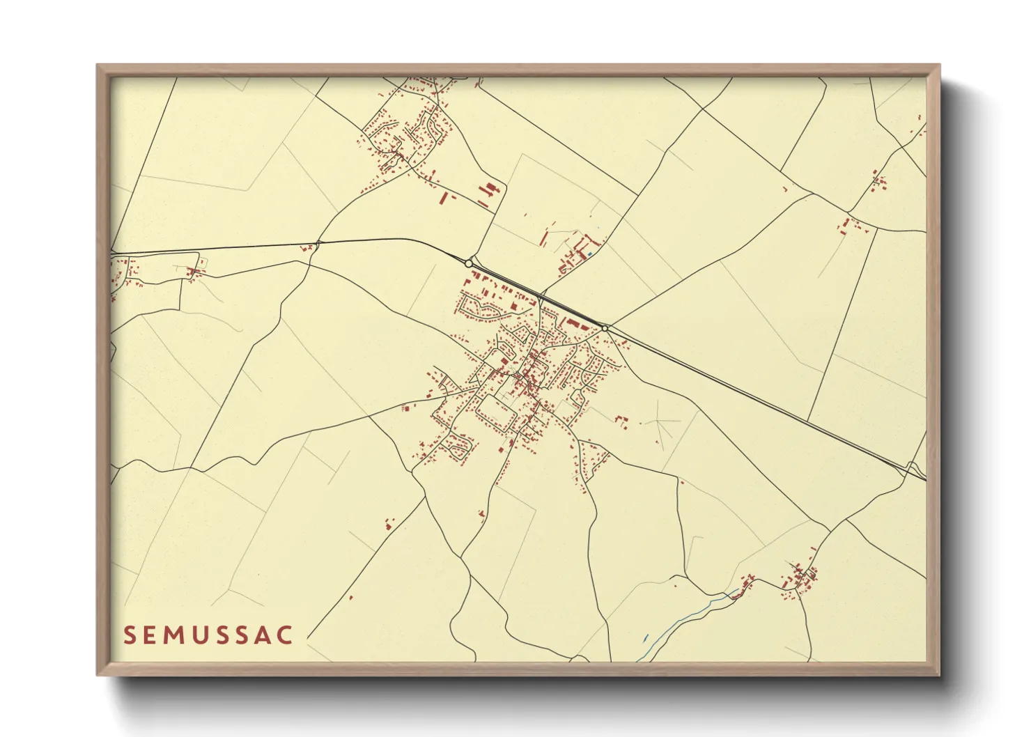 Une affiche de carte sur Semussac