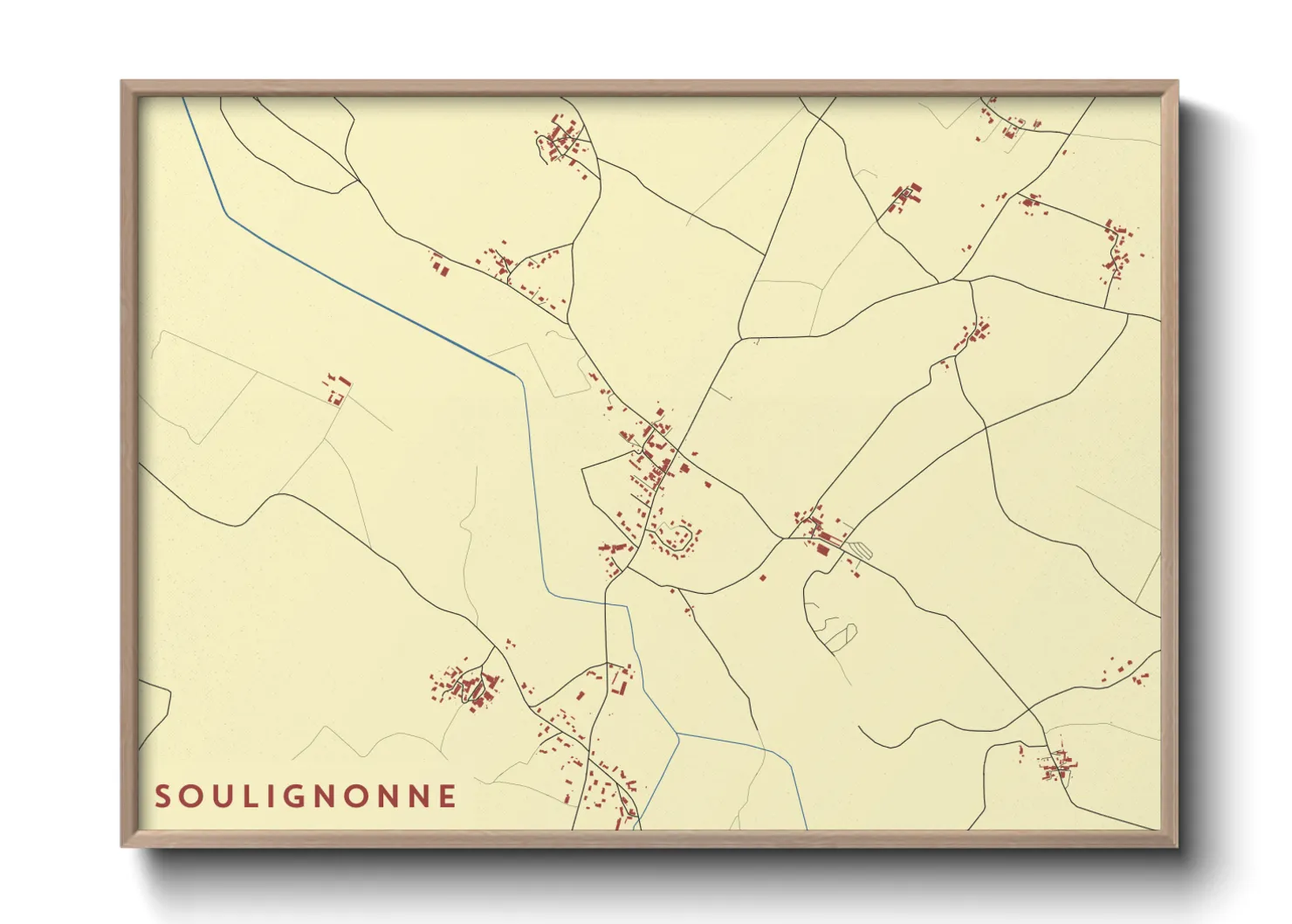 Une affiche de carte sur Soulignonne