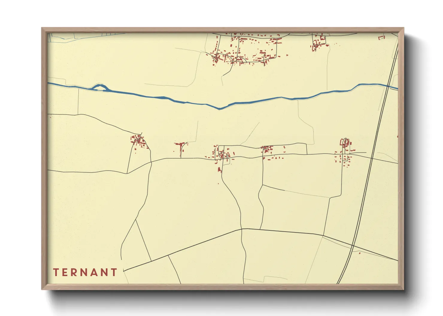 Une affiche de carte sur Ternant