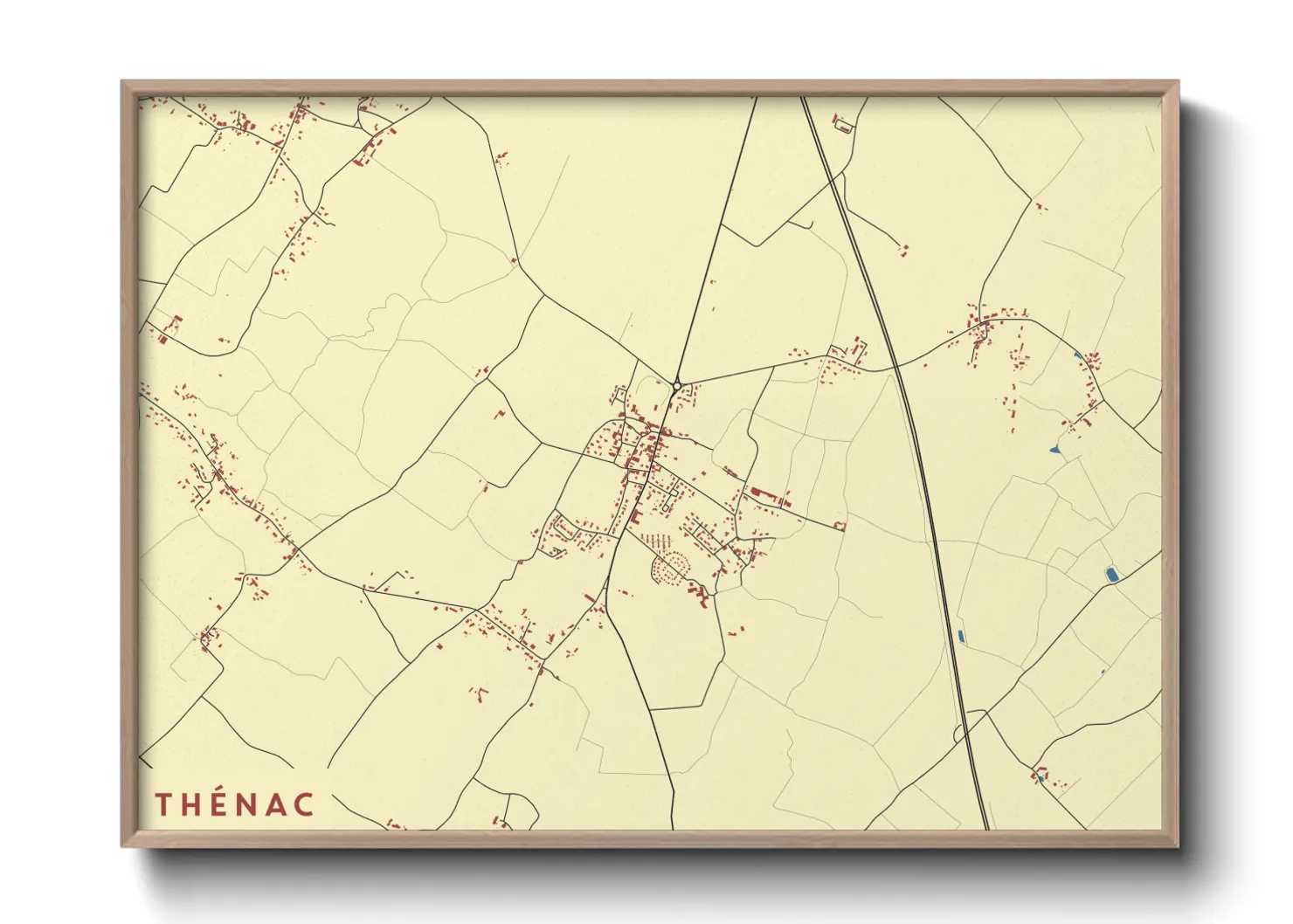 Une affiche de carte sur Thénac