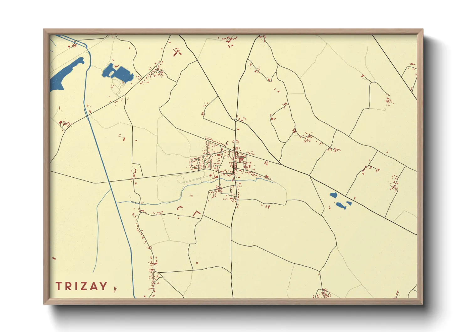 Une affiche de carte sur Trizay