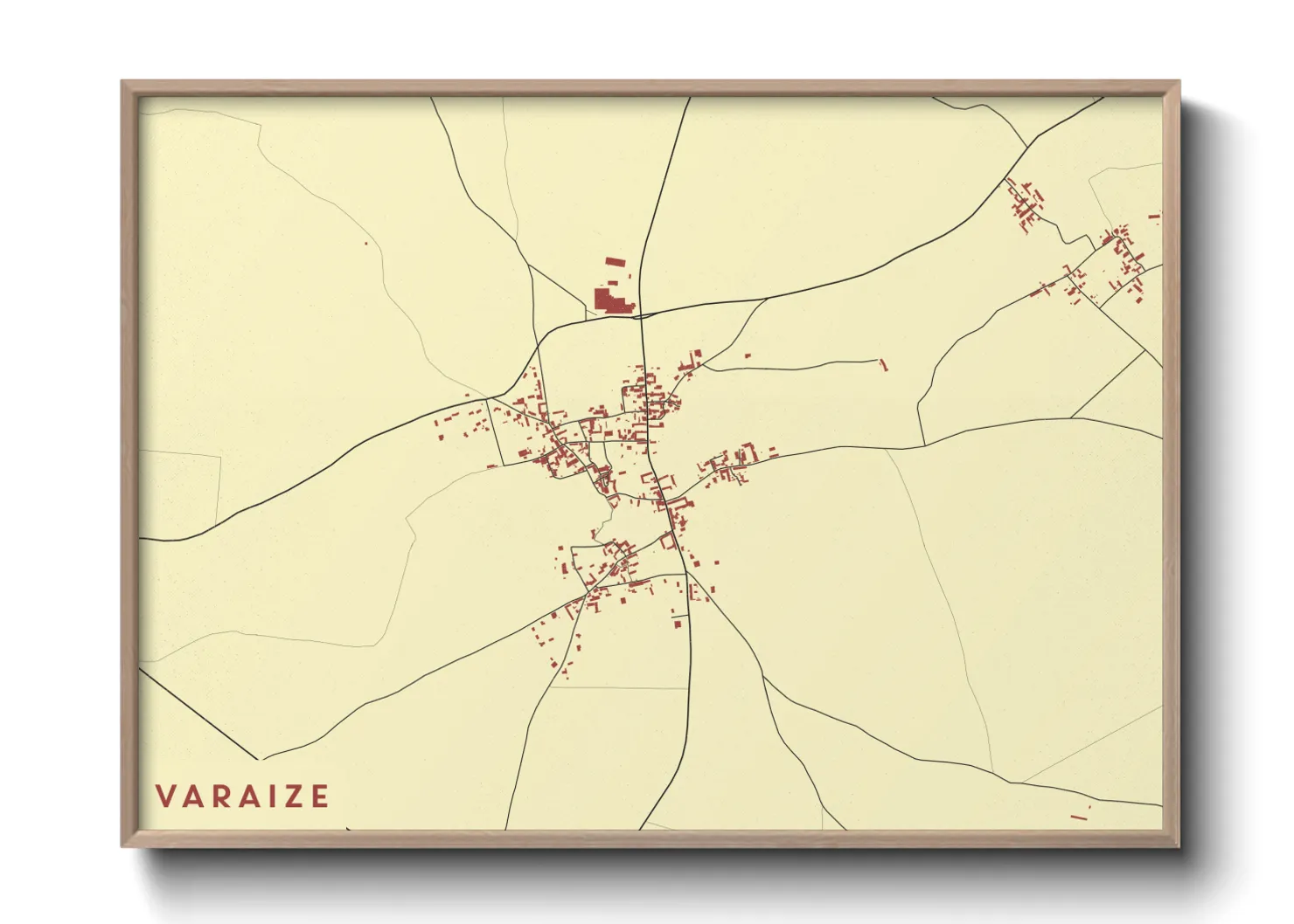 Une affiche de carte sur Varaize