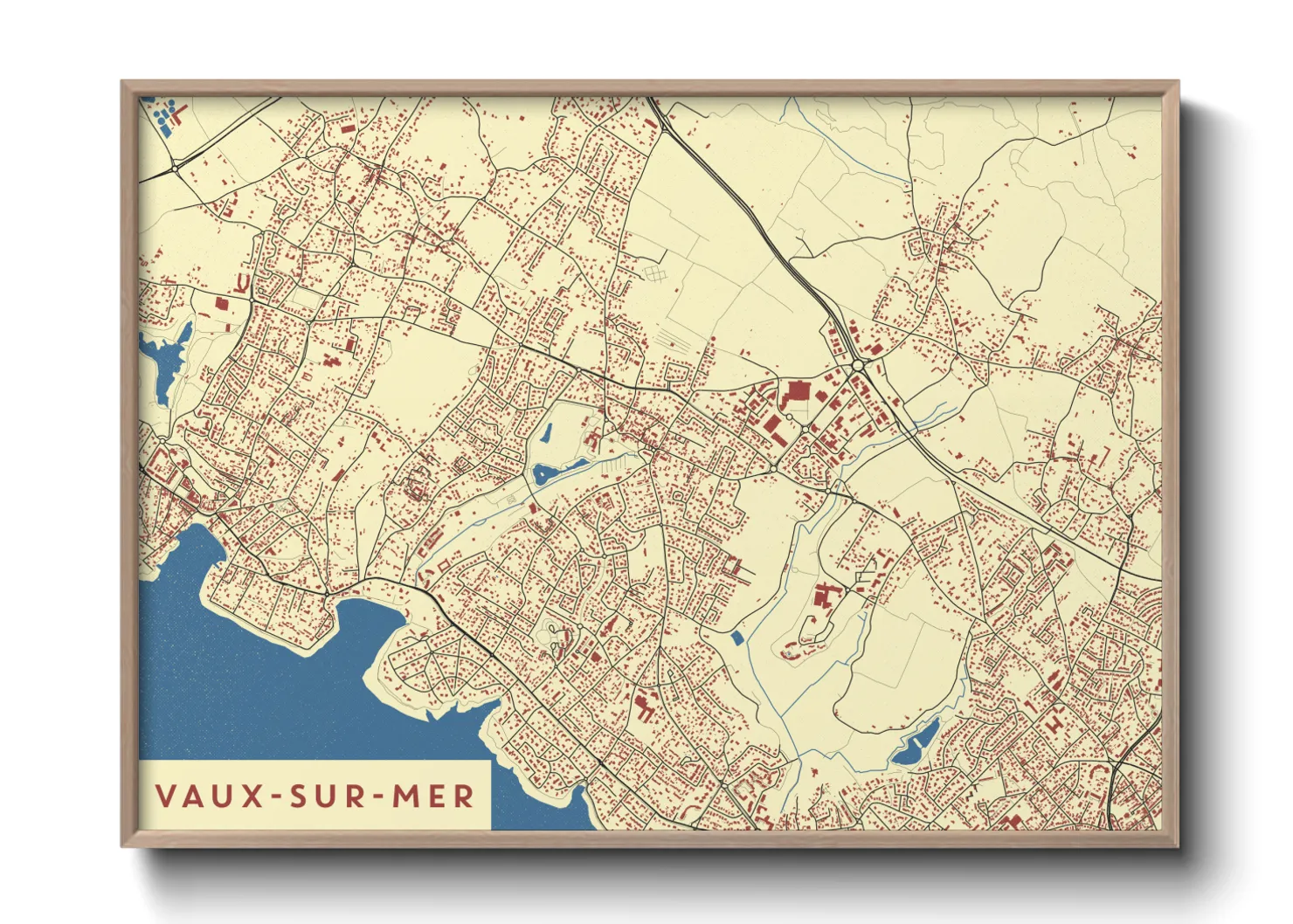 Une affiche de carte sur Vaux-sur-Mer