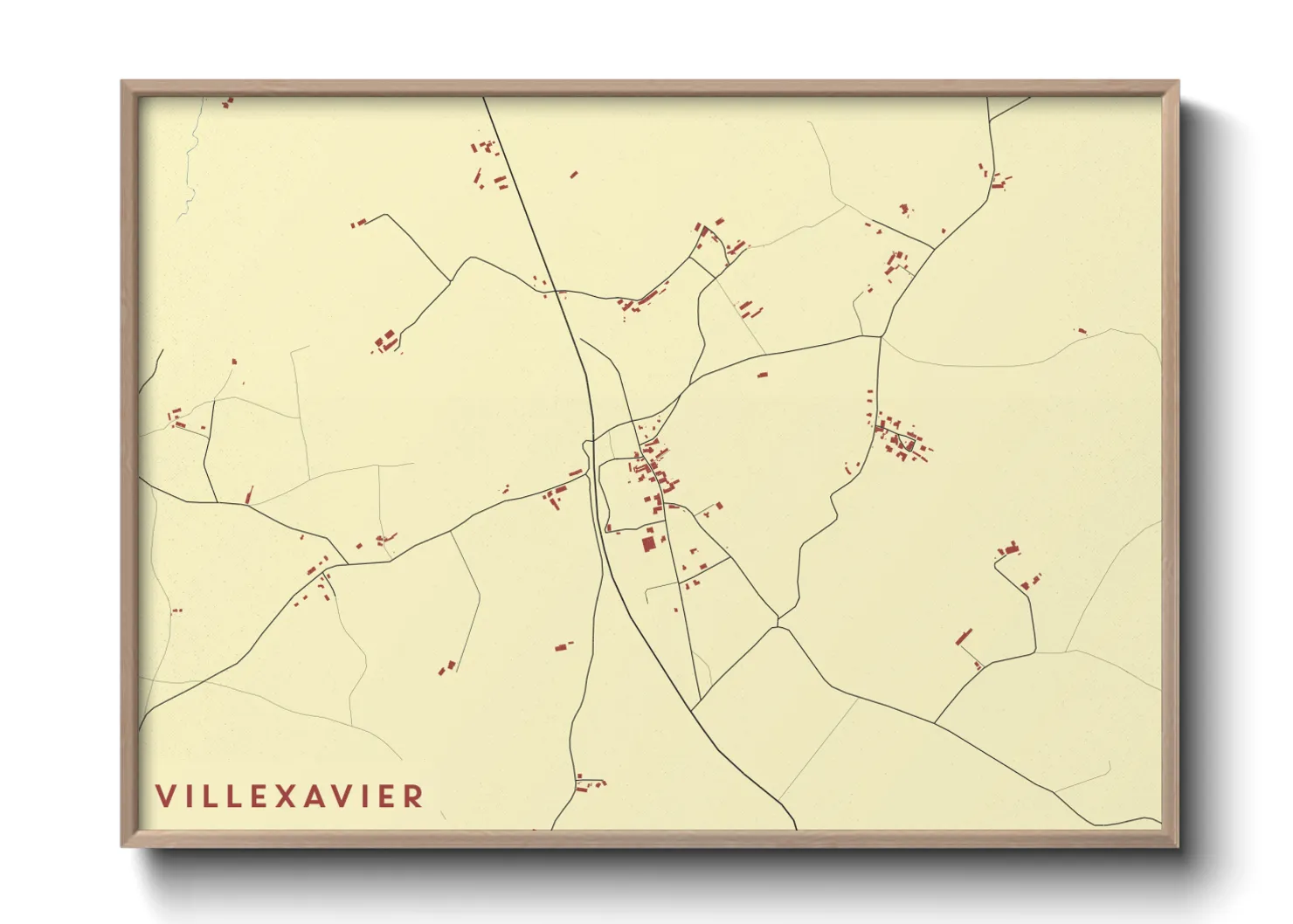 Une affiche de carte sur Villexavier