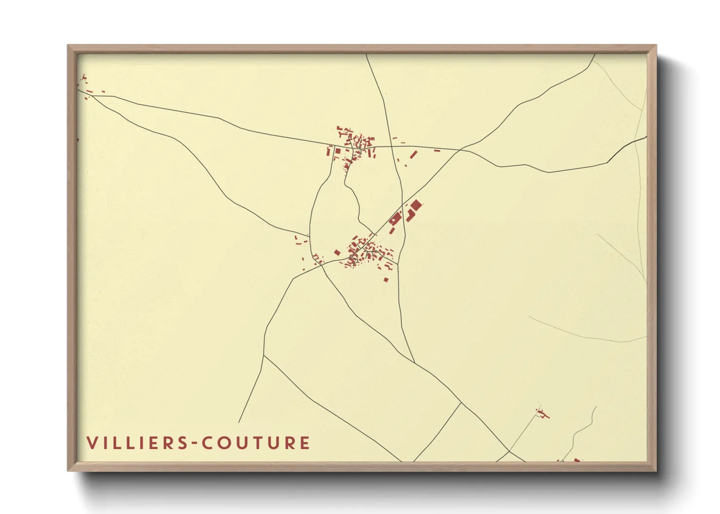 Une affiche de carte sur Villiers-Couture