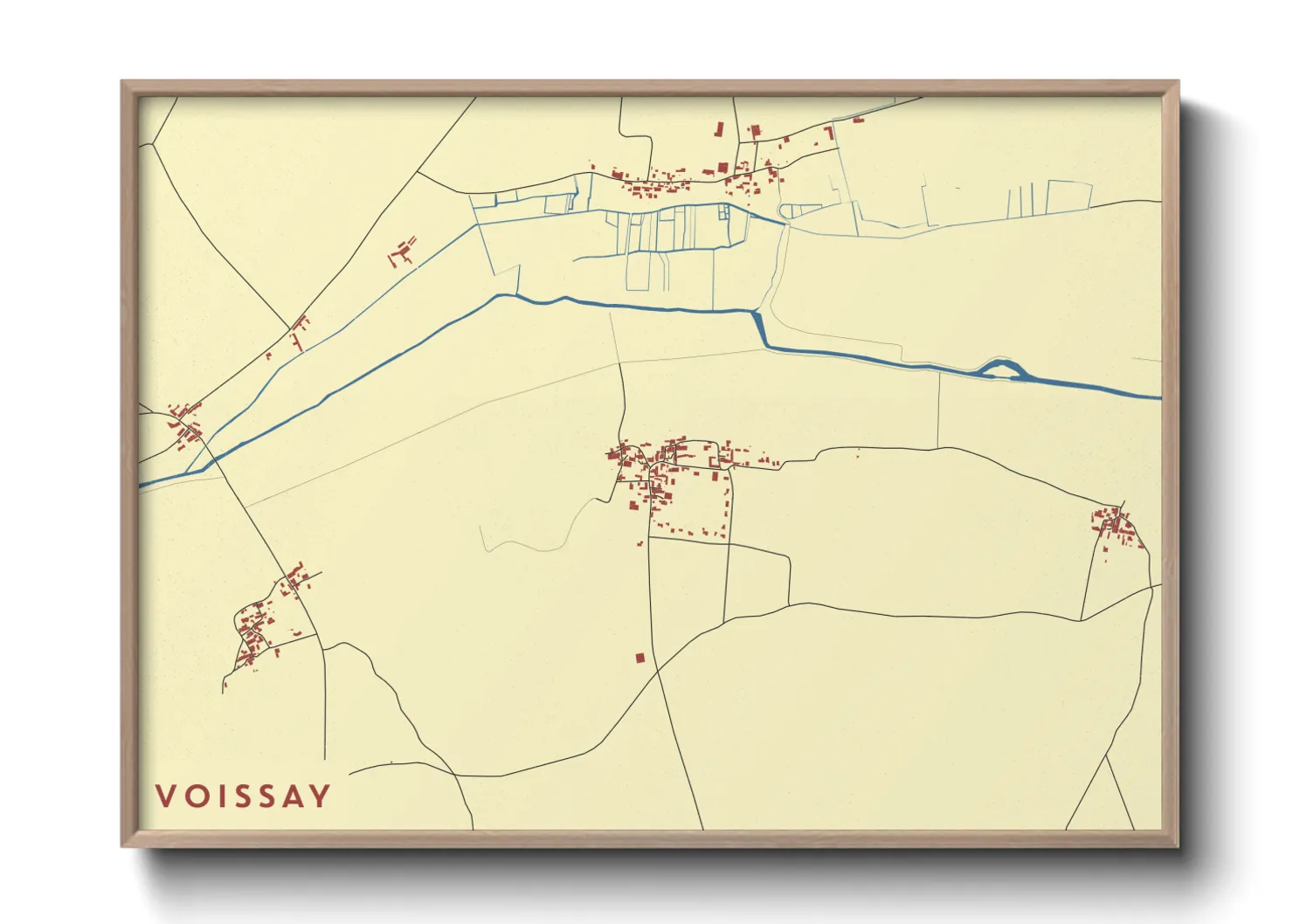 Une affiche de carte sur Voissay