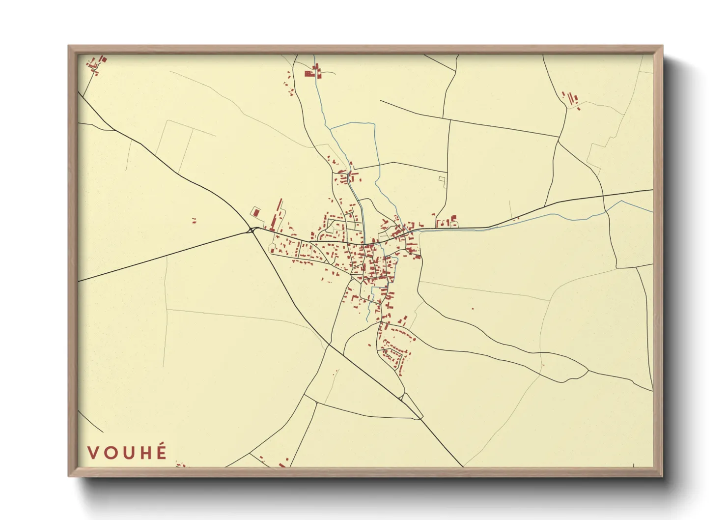 Une affiche de carte sur Vouhé