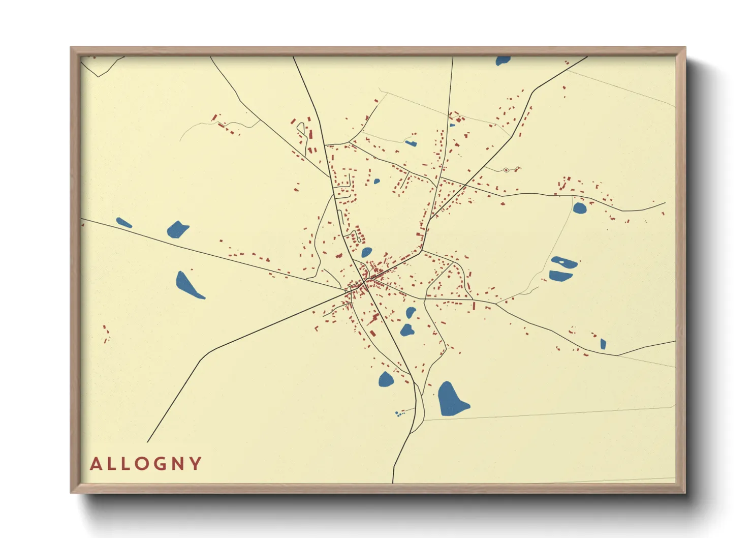 Une affiche de carte sur Allogny