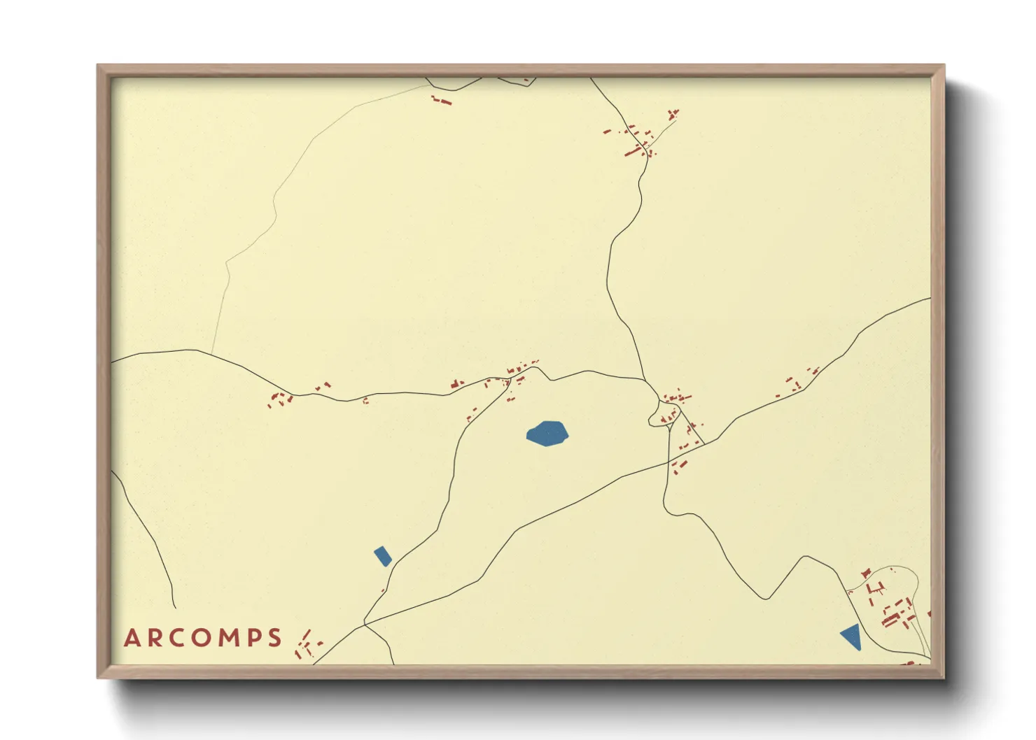 Une affiche de carte sur Arcomps