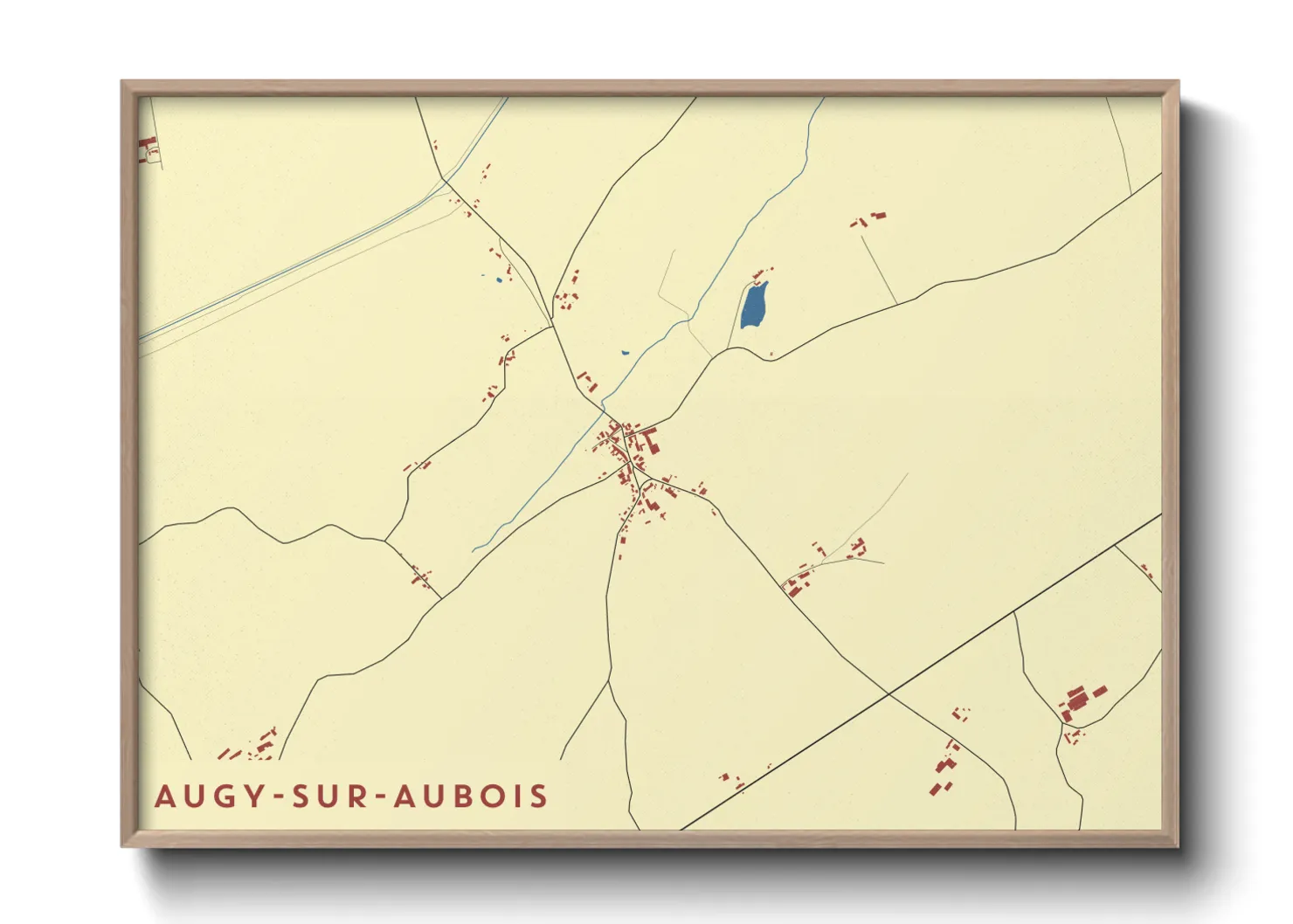 Une affiche de carte sur Augy-sur-Aubois