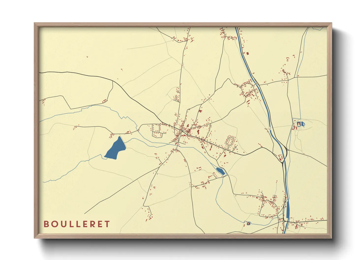 Une affiche de carte sur Boulleret