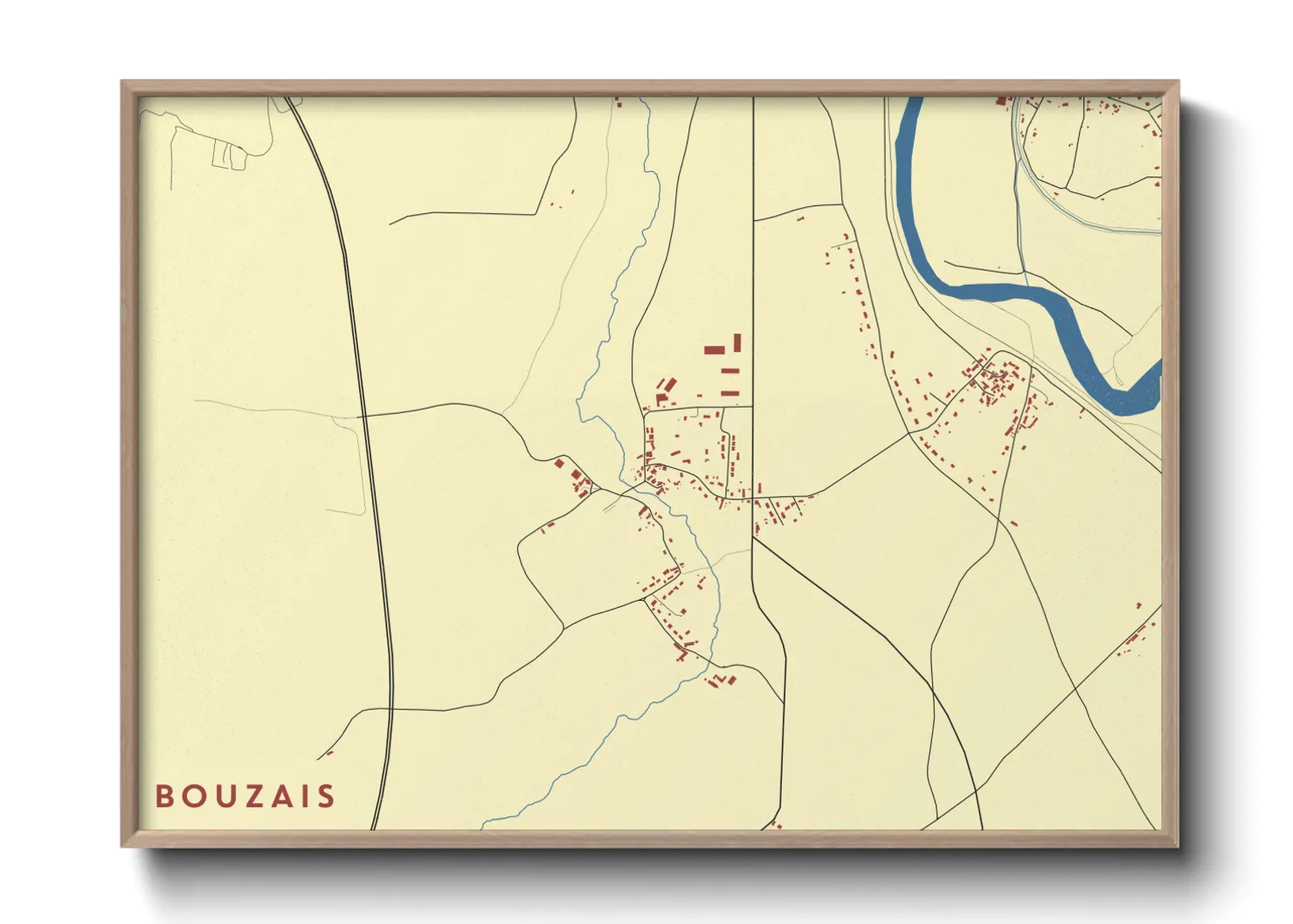 Une affiche de carte sur Bouzais