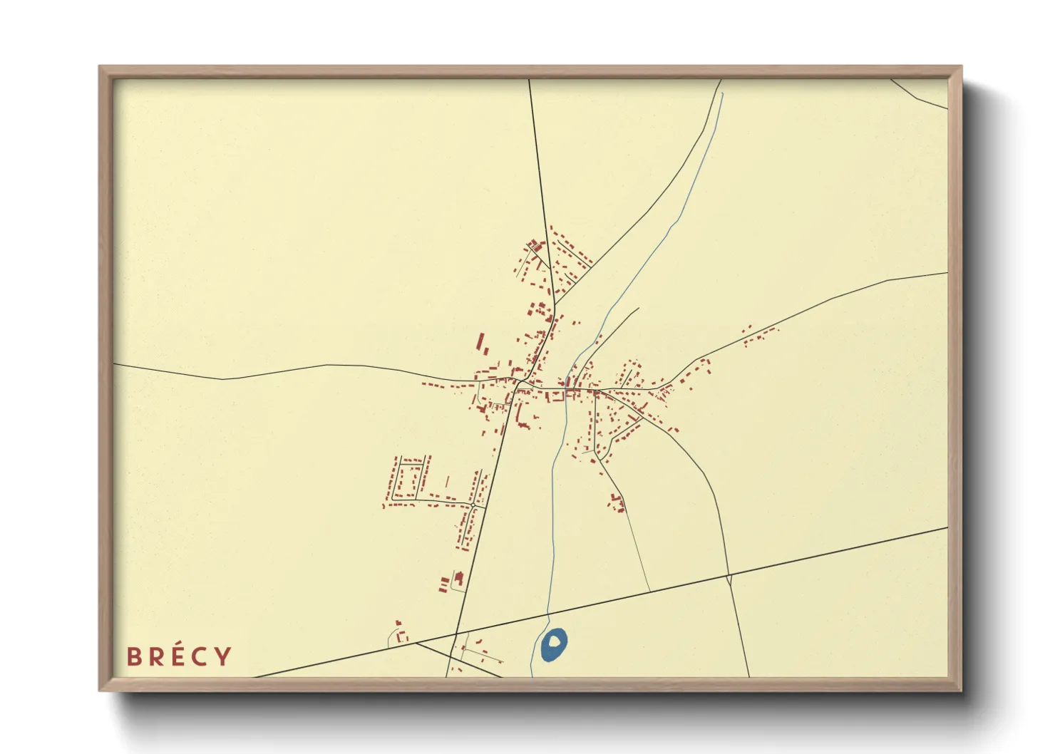 Une affiche de carte sur Brécy