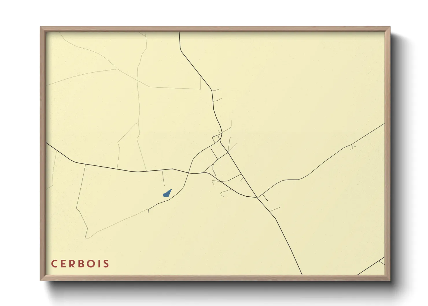 Une affiche de carte sur Cerbois