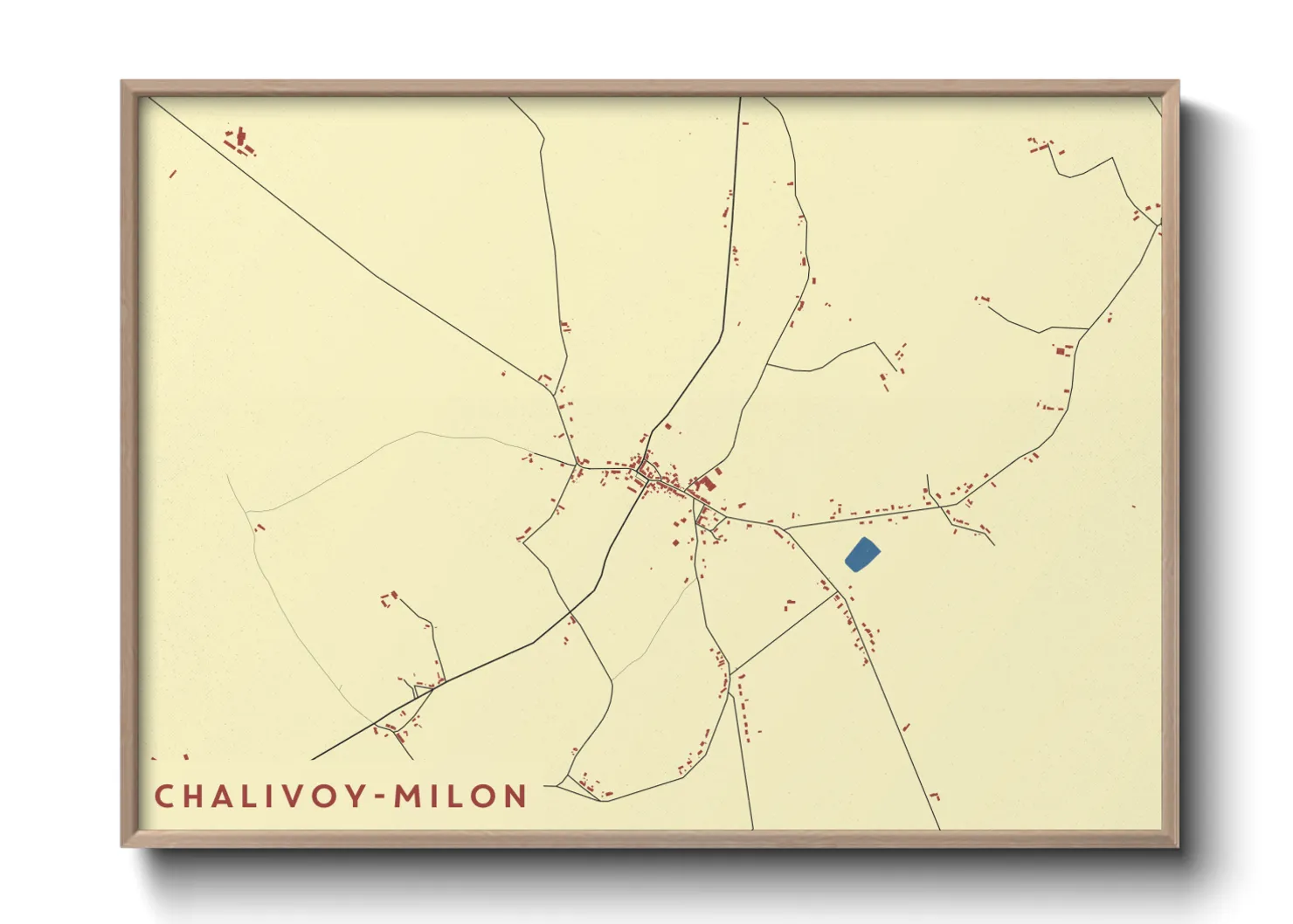 Une affiche de carte sur Chalivoy-Milon