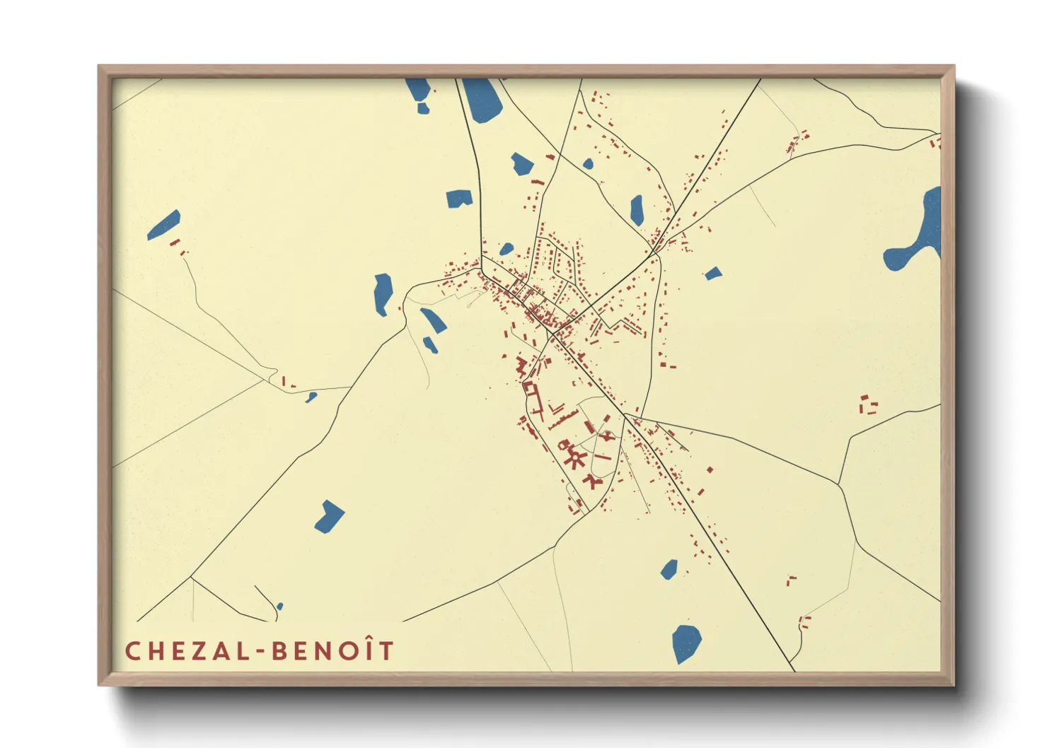 Une affiche de carte sur Chezal-Benoît