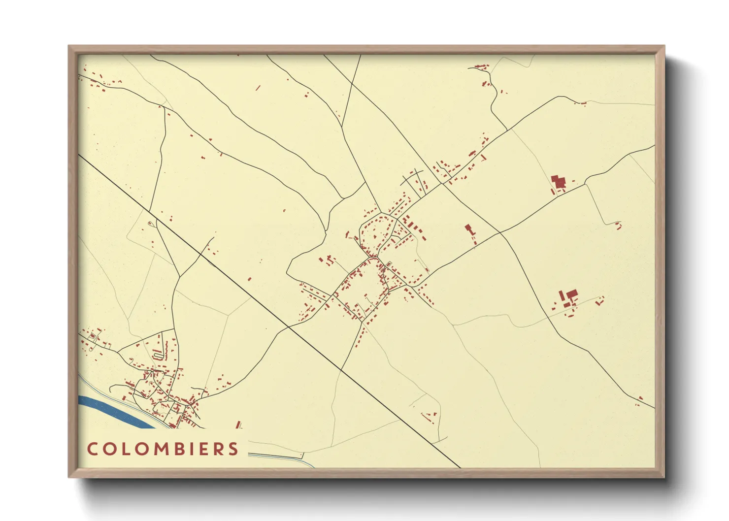 Une affiche de carte sur Colombiers