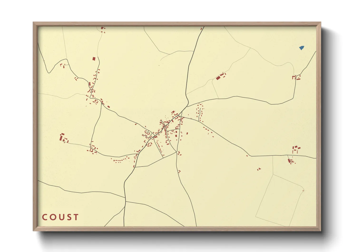 Une affiche de carte sur Coust