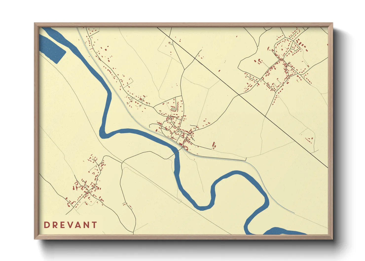 Une affiche de carte sur Drevant