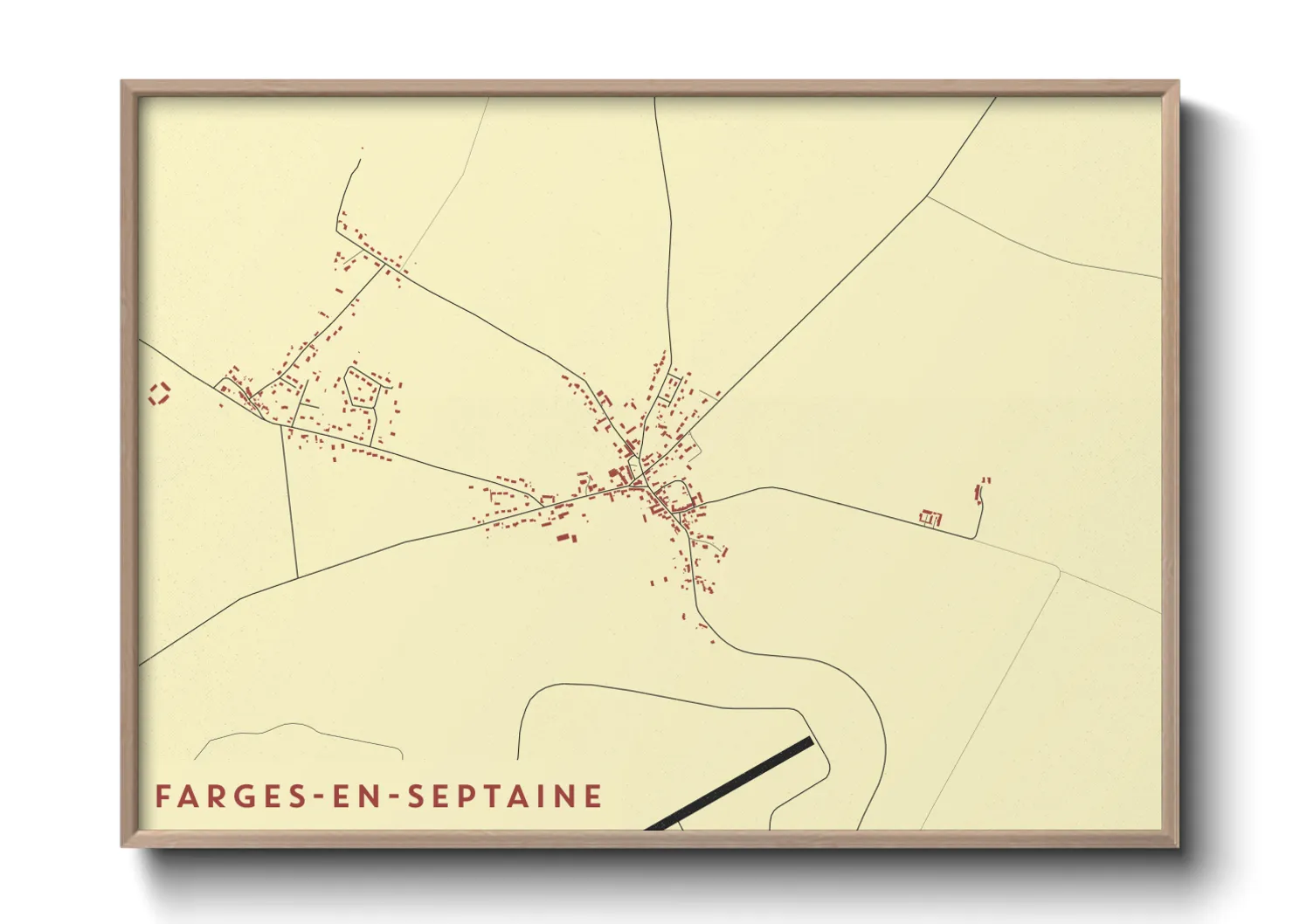 Une affiche de carte sur Farges-en-Septaine