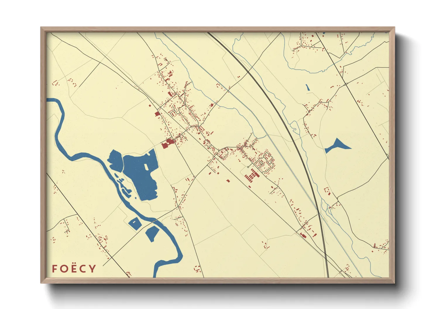 Une affiche de carte sur Foëcy