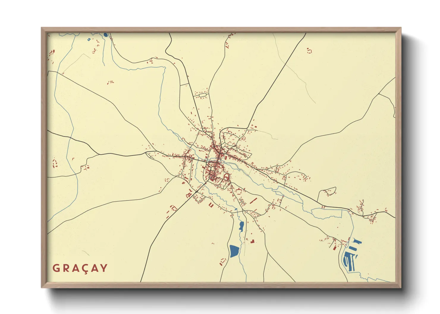 Une affiche de carte sur Graçay