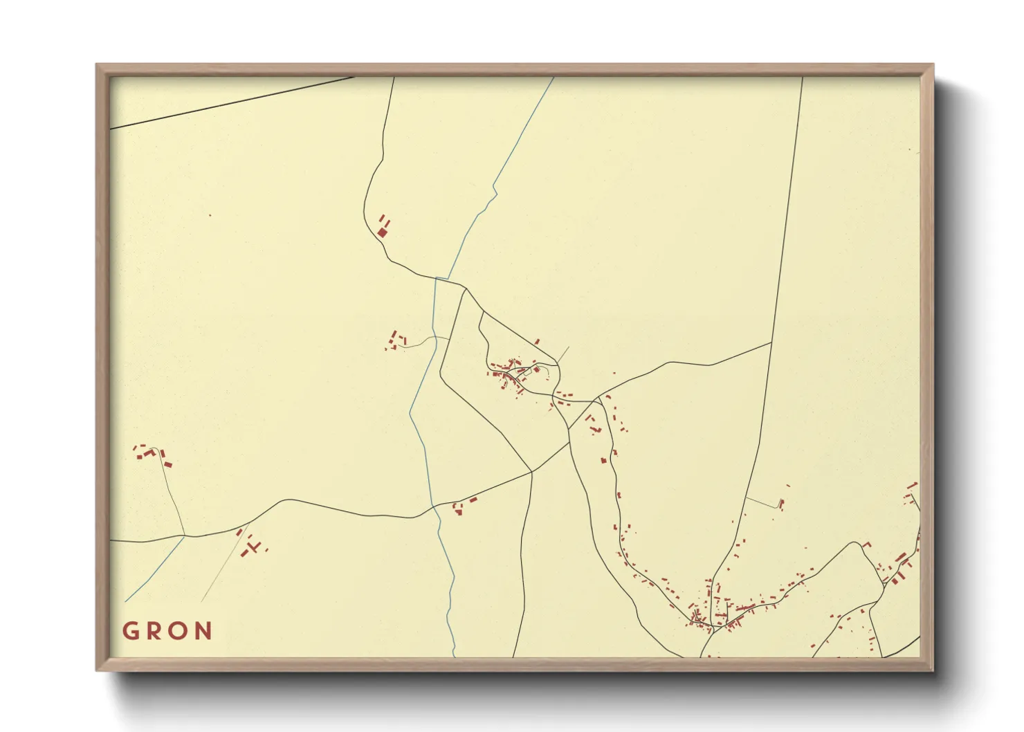 Une affiche de carte sur Gron