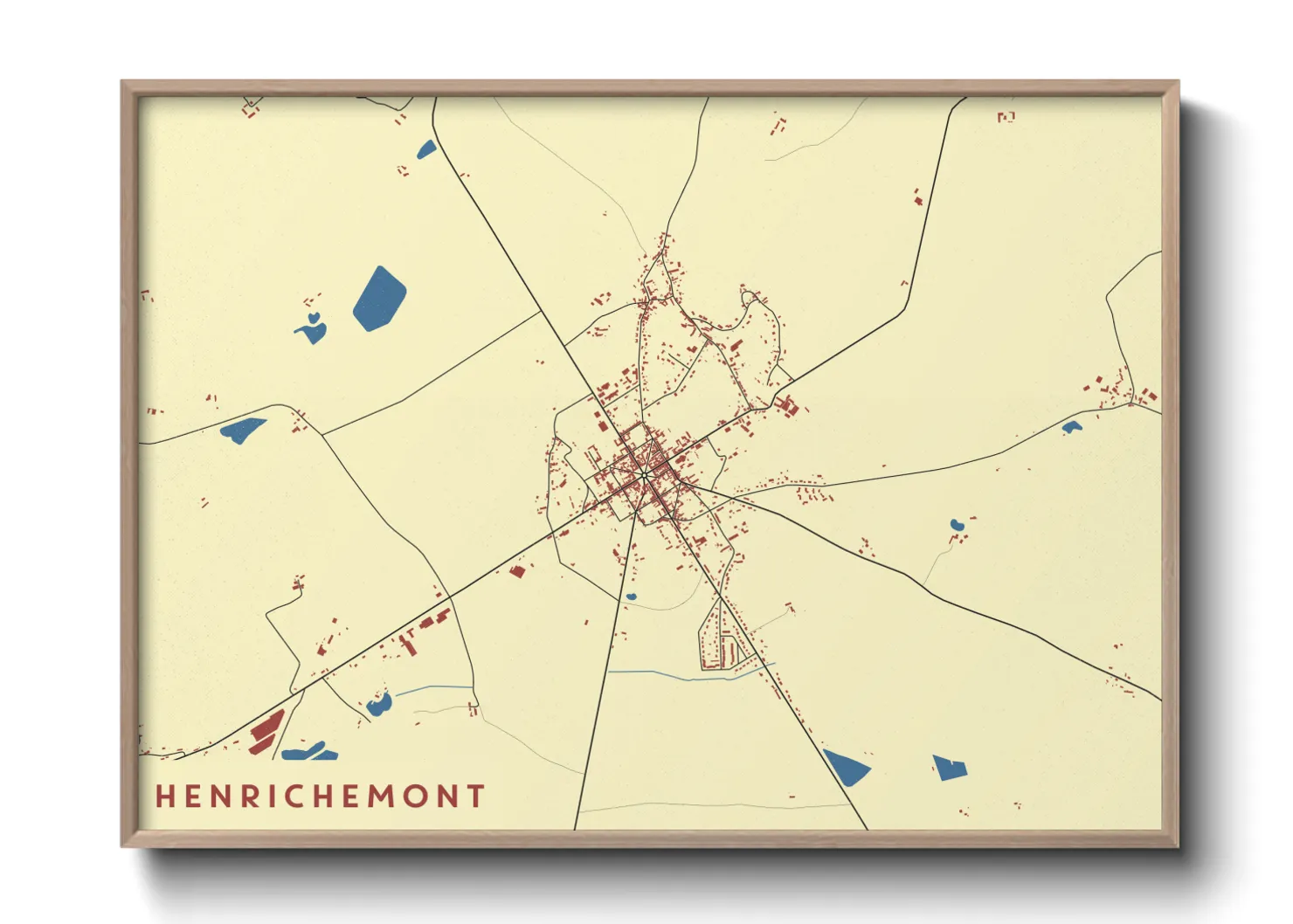 Une affiche de carte sur Henrichemont