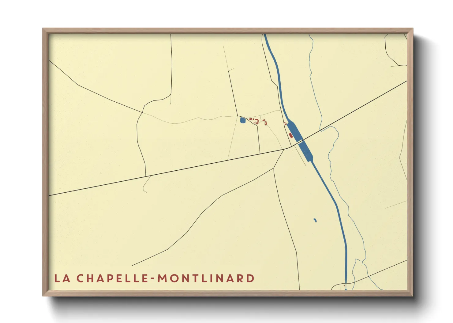 Une affiche de carte sur La Chapelle-Montlinard