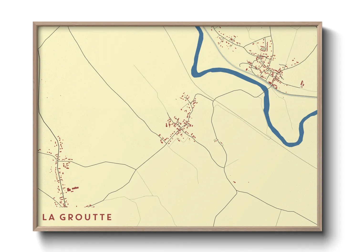 Une affiche de carte sur La Groutte