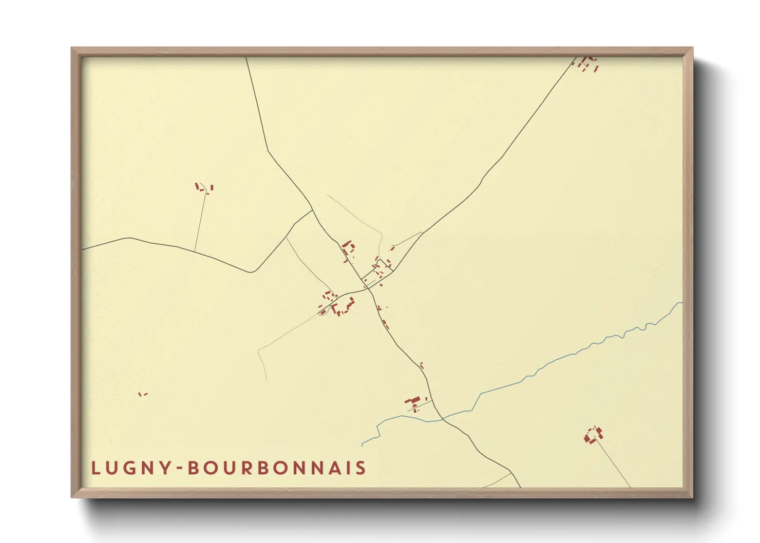 Une affiche de carte sur Lugny-Bourbonnais