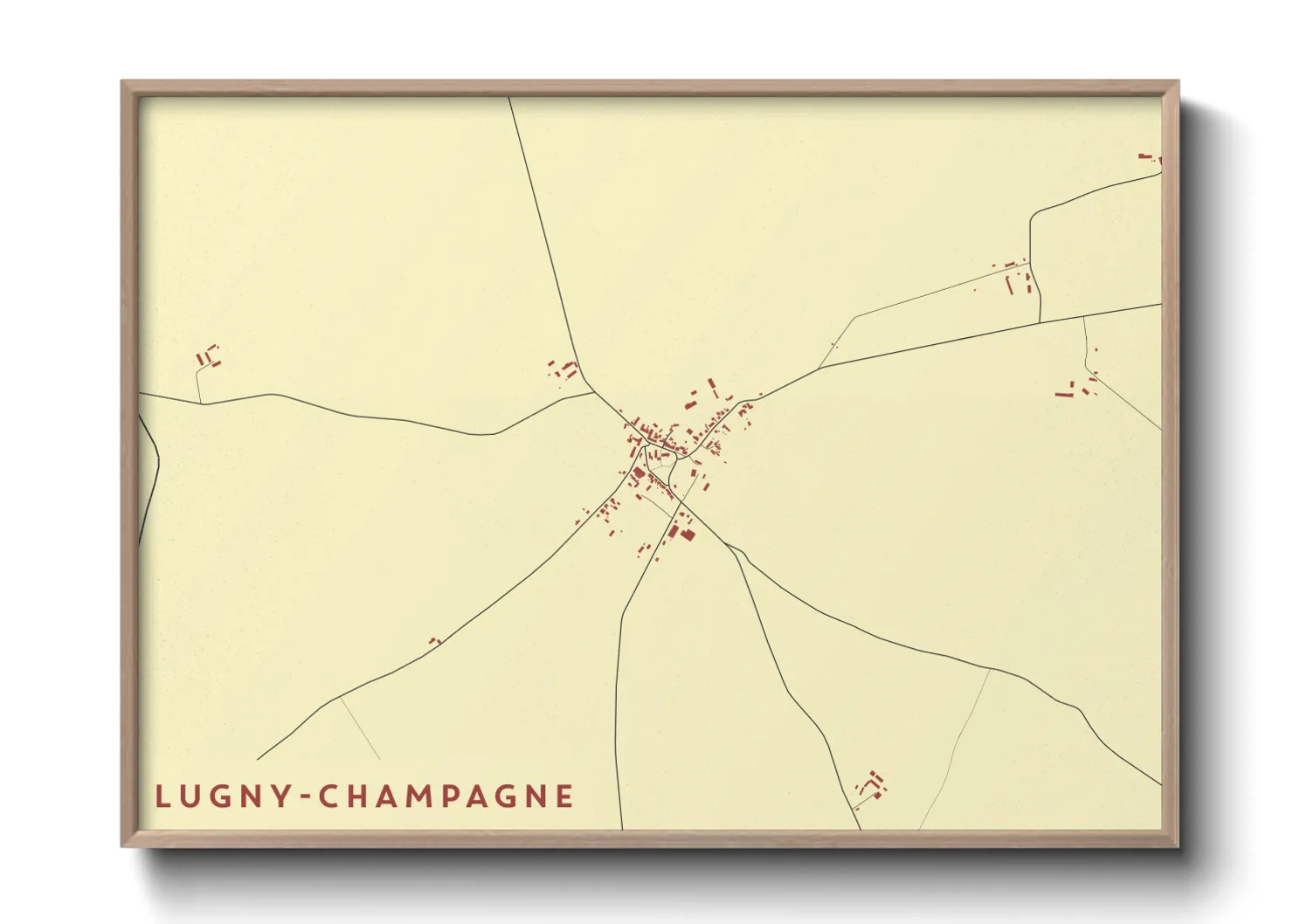 Une affiche de carte sur Lugny-Champagne